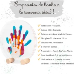 Kit empreinte de mains 4 pers. Nacré