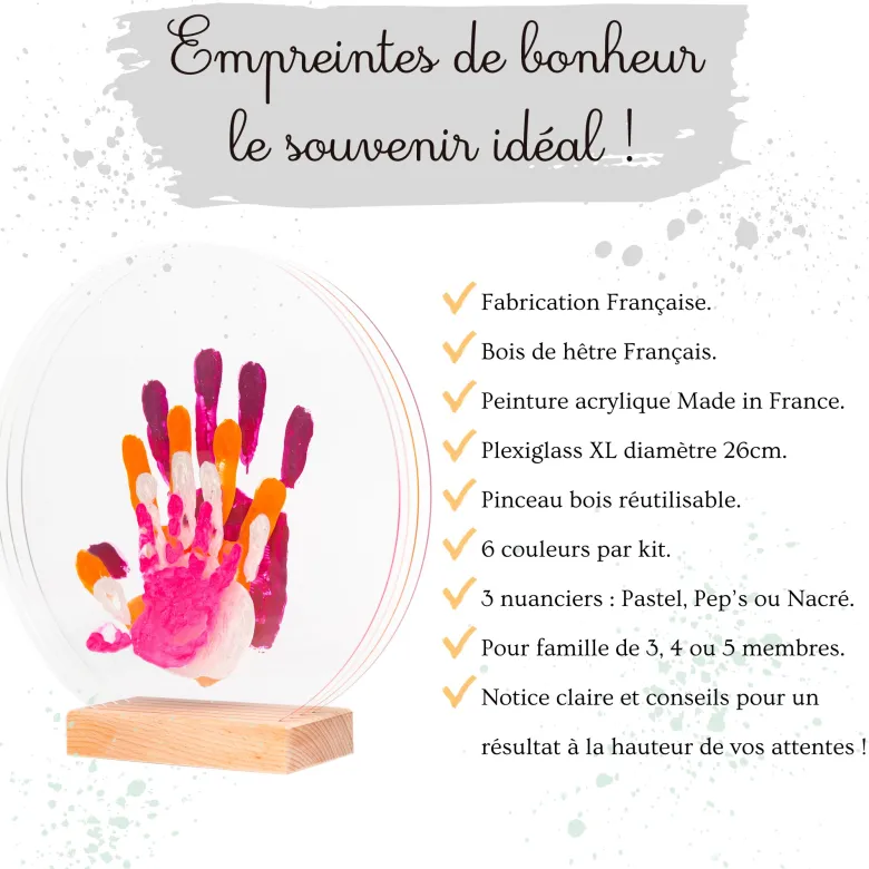 Kit empreinte de mains 4 pers. Nacré