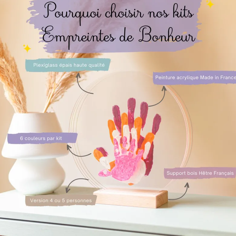 Kit empreinte de mains 4 pers. Nacré