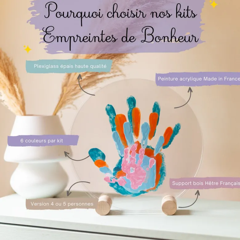 Kit empreinte de mains 4 pers. Pastel