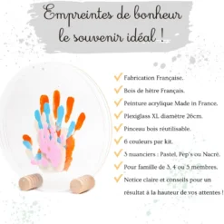 Kit empreinte de mains 4 pers. Pastel