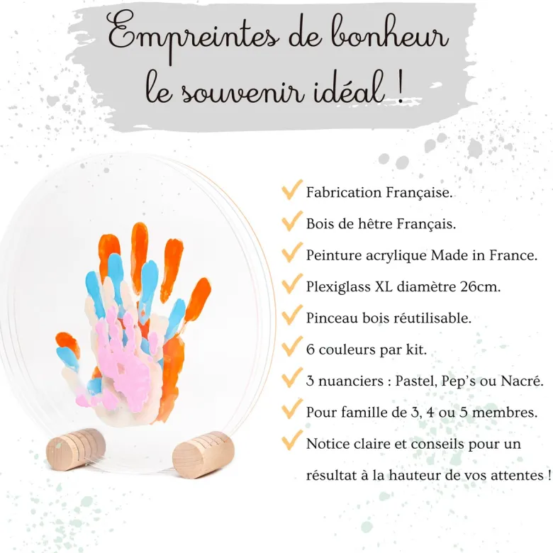 Kit empreinte de mains 4 pers. Pastel