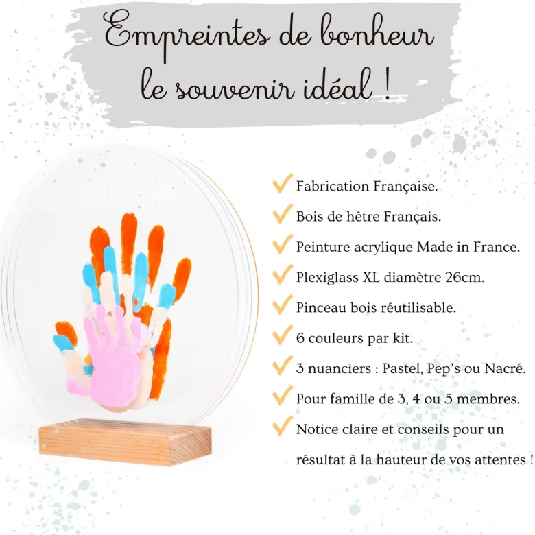Kit empreinte de mains 4 pers. Pastel