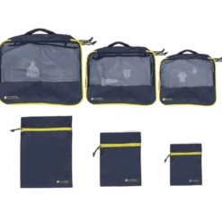 Kit organiseur 6 pochettes de voyage bleu marine