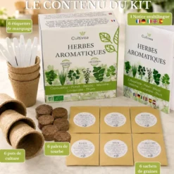 Kit prêt à pousser herbes aromatiques bio