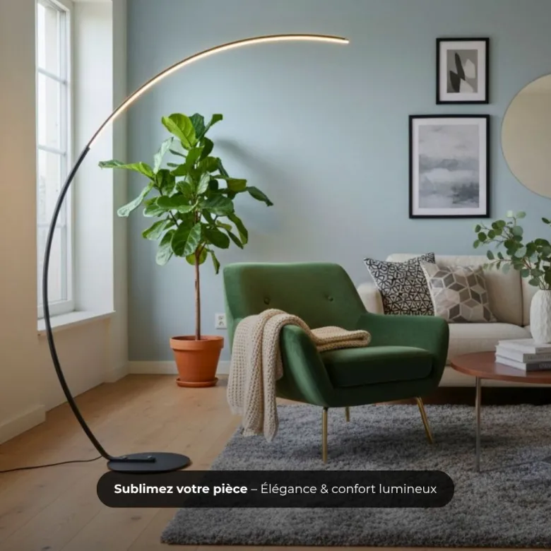 Lampadaire arc - noir 2,2