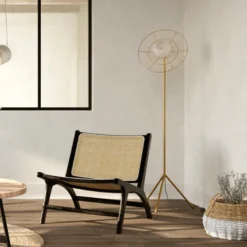 Lampadaire en métal doré 156 cm - bandia