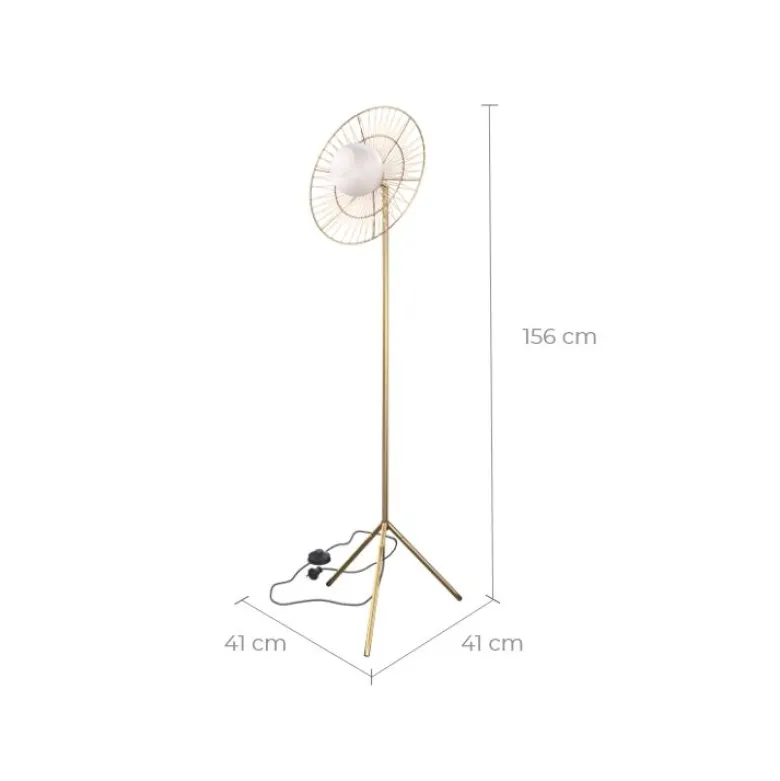 Lampadaire en métal doré 156 cm - bandia