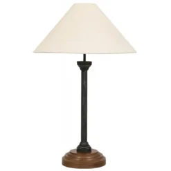Lampe culot e27 bois noir - indus