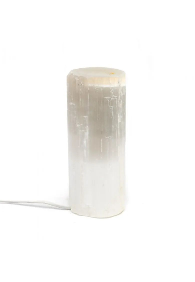 Lampe cylindrique en sélénite (3 4 kg)