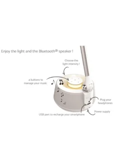 Lampe de bureau avec lumières led et enceinte bluetooth