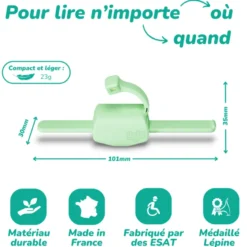 Lampe de lecture Lizia 3 en 1 Vert