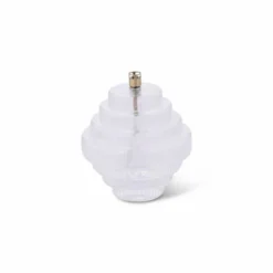 Lampe à huile twin en verre strié transparent taille m peri living