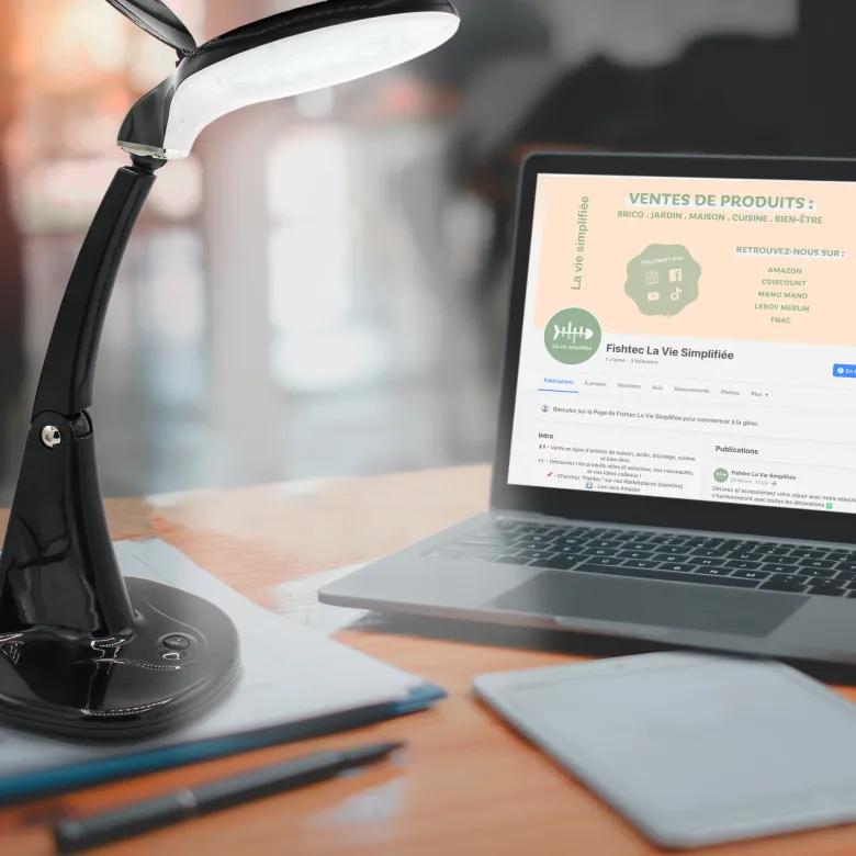 Lampe loupe de bureau sur bras articulé en verre optique 40 led zoom x2 et x4