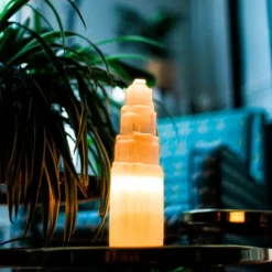 Lampe montagne en Sélénite