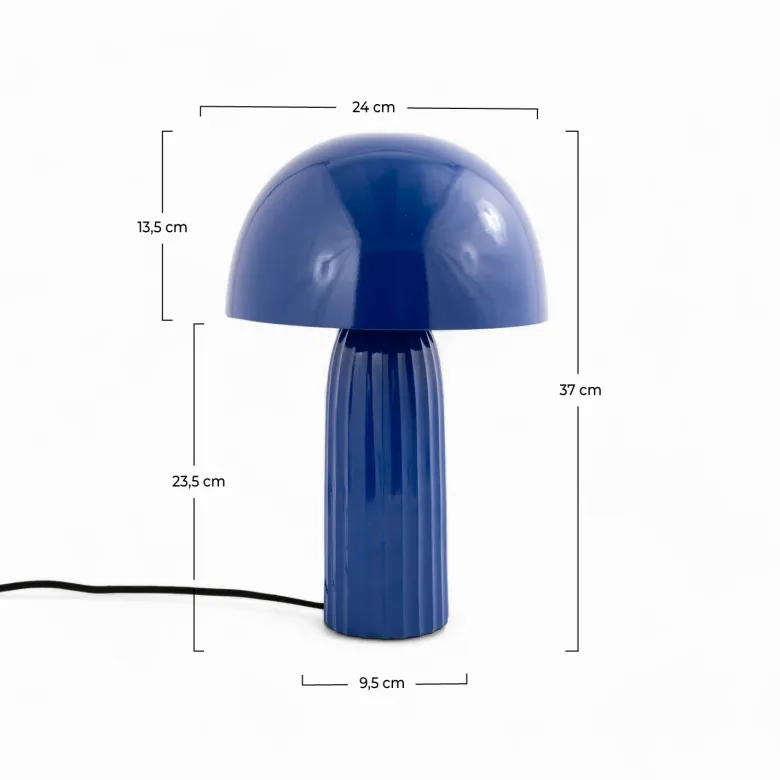 Lampe à poser en métal bleu foncé - joy