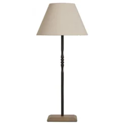 Lampe à poser en métal résine gris -