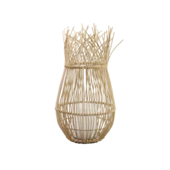 Lampe solaire rotin vacillante