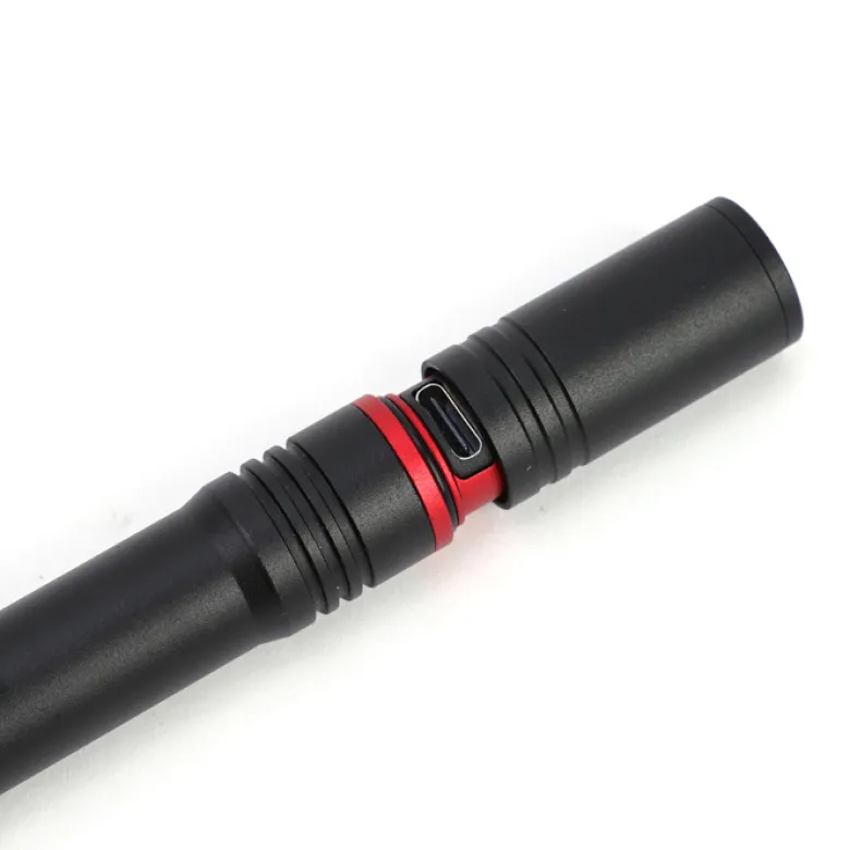 Lampe torche stylo LED rechargeable 300 lumens compacte avec clip