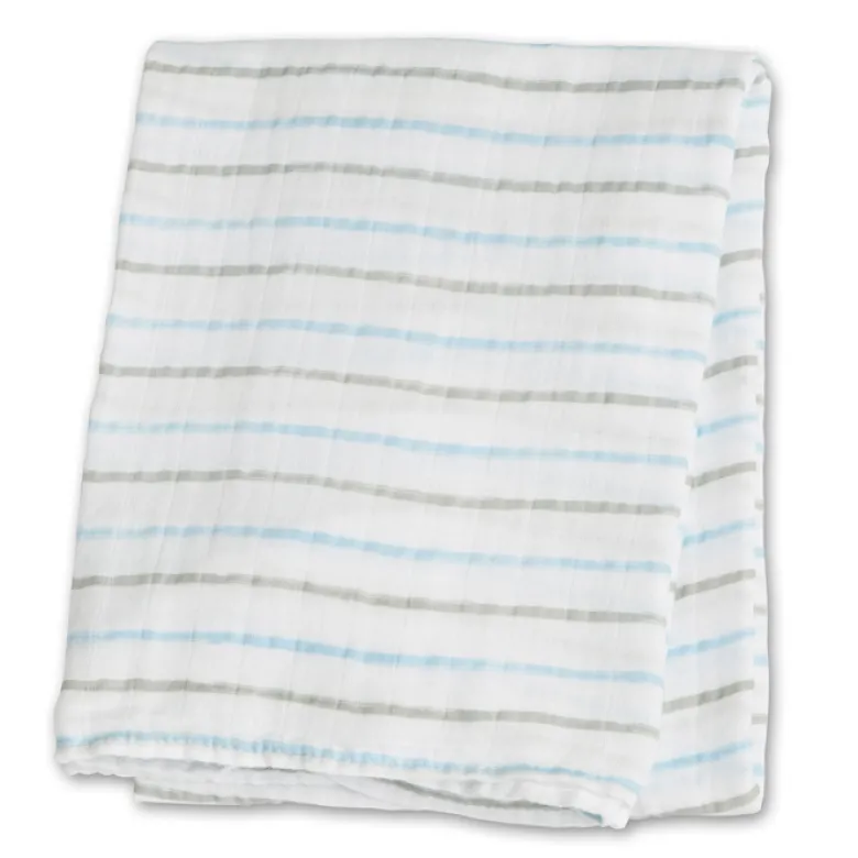 Lange mousseline - rayures bleues