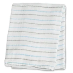 Lange mousseline - rayures bleues