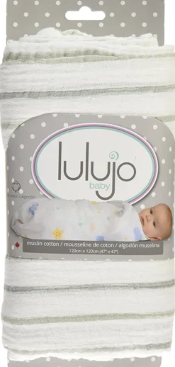 Lange mousseline - rayures grises