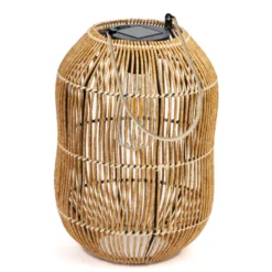 Lanterne solaire façon rotin