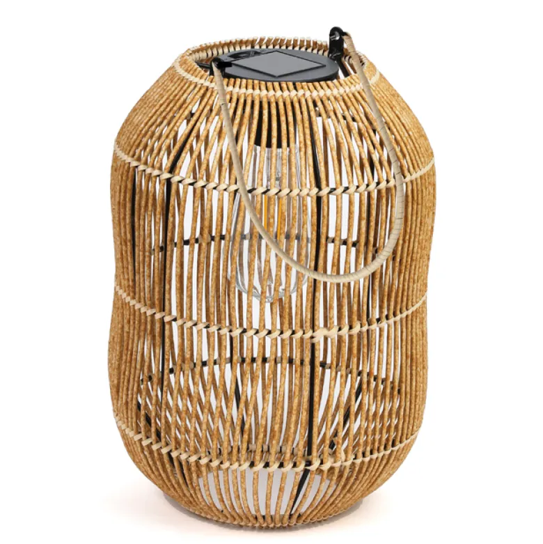 Lanterne solaire façon rotin