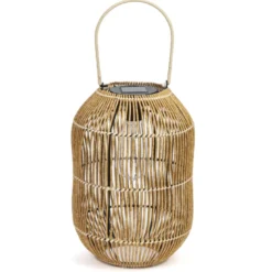 Lanterne solaire façon rotin