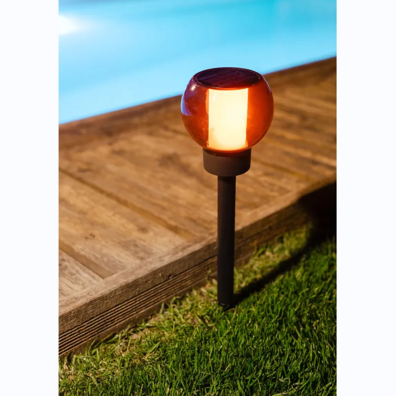 Lanterne solaire flamme 12 led ambrée