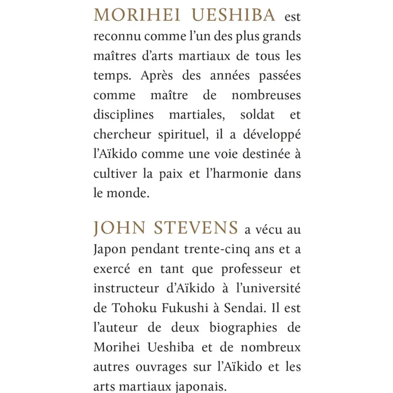 L'Art de la Paix Enseignements du fondateur de l'Aïkido