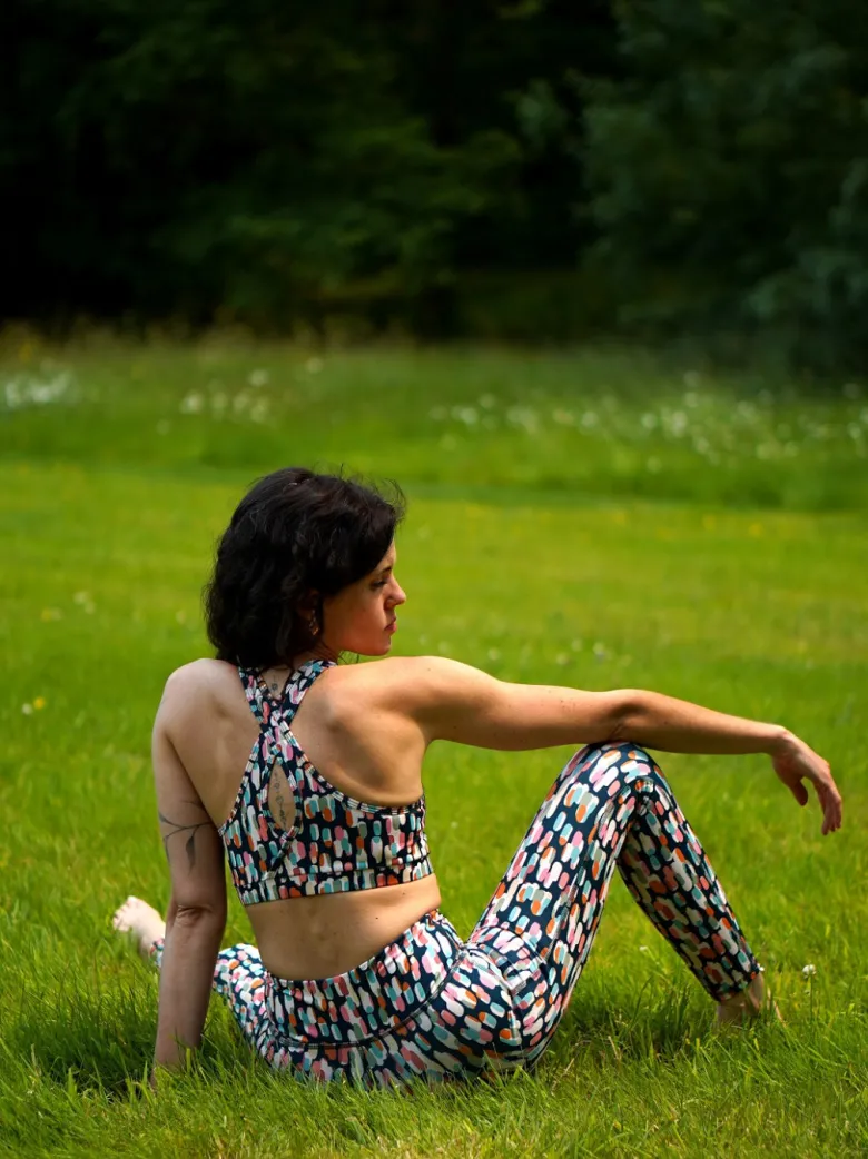 Legging yoga colibri court imprimé illusion (<1,70m) M