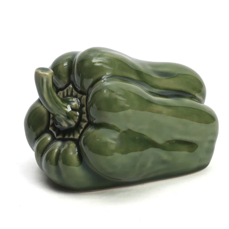Légume décoration de table artisanale en céramique Poivron vert