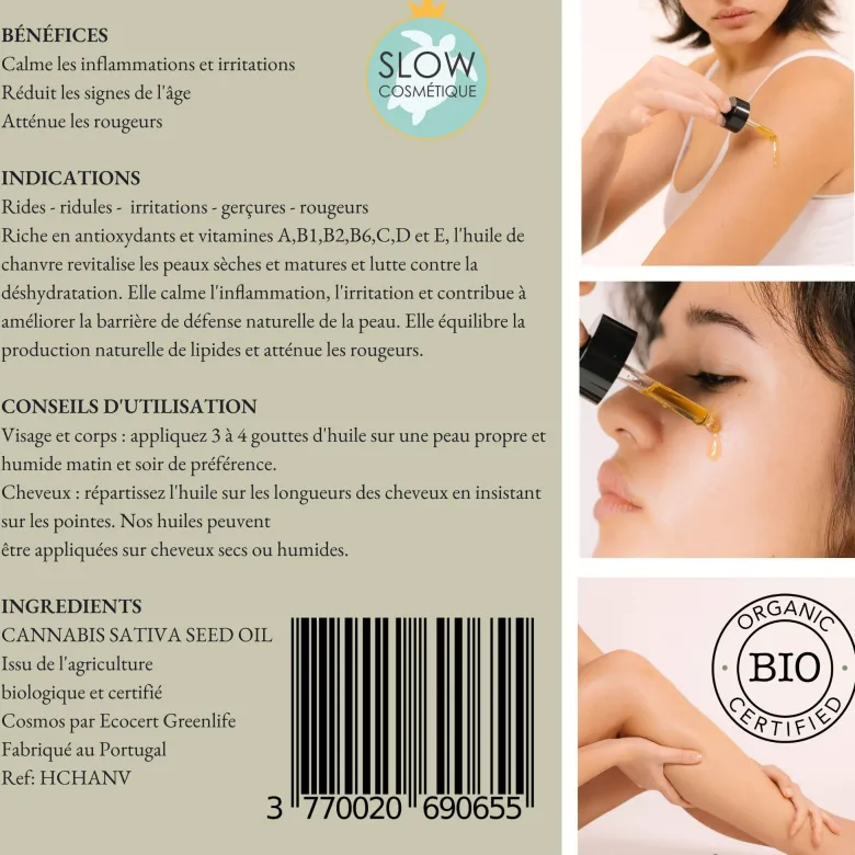 L'huile pure de chanvre - bio, vierge et pressée à froid - 50ml