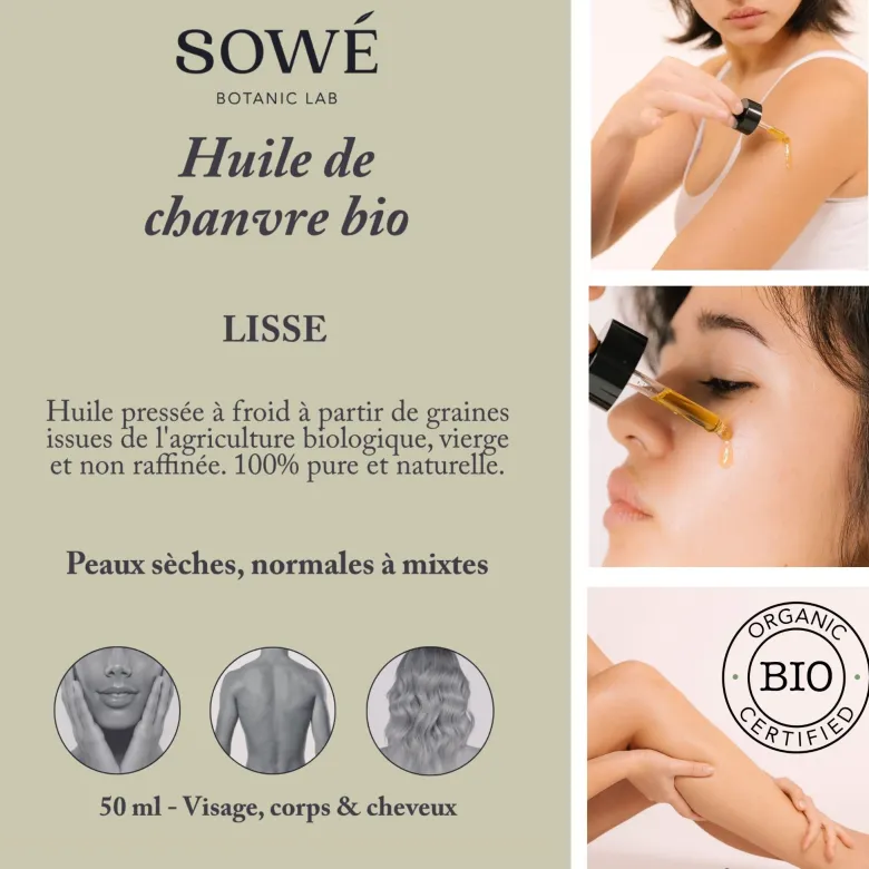 L'huile pure de chanvre - bio, vierge et pressée à froid - 50ml