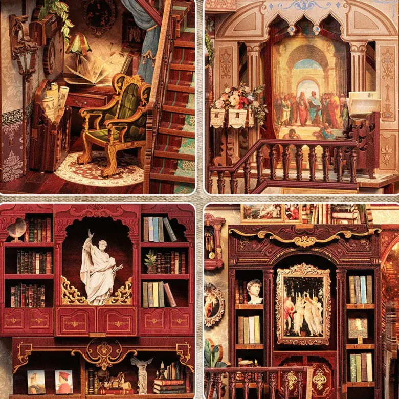 Library of wisdom - maquette booknook serre-livre
