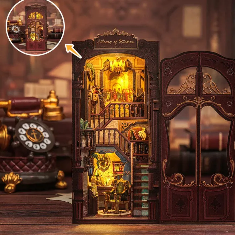 Library of wisdom - maquette booknook serre-livre