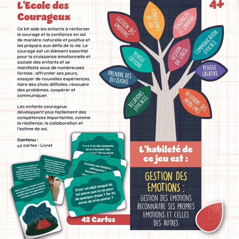 Life skills cartes enfants courageux