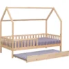 Lit cabane gigogne pour enfant 190x90cm en bois marceau
