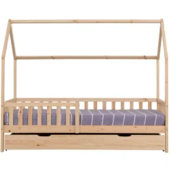 Lit cabane gigogne pour enfant 190x90cm en bois marceau