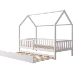 Lit cabane gigogne pour enfant 190x90cm blanc marceau