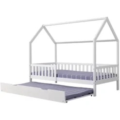 Lit cabane gigogne pour enfant 190x90cm blanc marceau