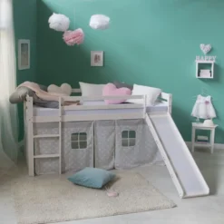 Lit mi-haut 90x200 étoiles avec matelas