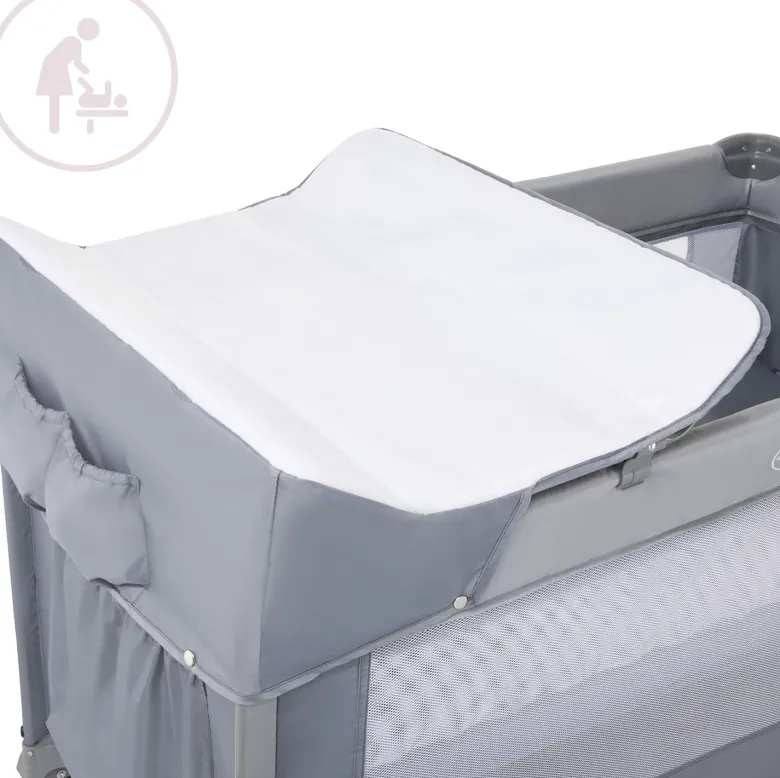 Lit parapluie avec table a` langer, matelas, parois ae´re´es, réglage 4 niveaux