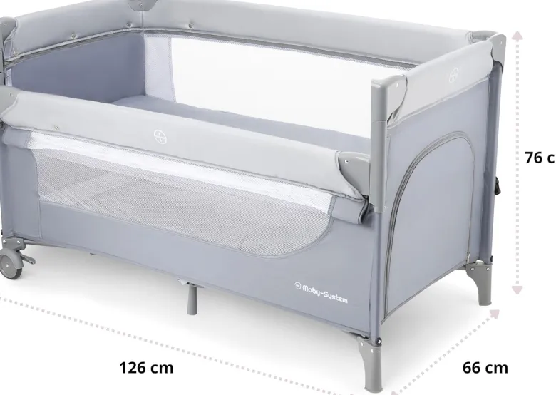 Lit parapluie avec table a` langer, matelas, parois ae´re´es, réglage 4 niveaux