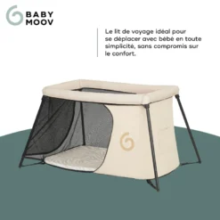Lit parapluie compact moov & sleep sable Beige