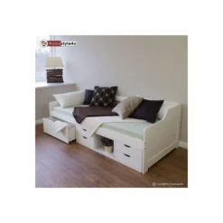 Lit simple blanc 90x200 avec rangement