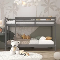 Lit superposé 90x200 jip - gris