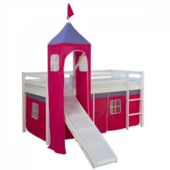 Lit toboggan - avec tour et rideaux