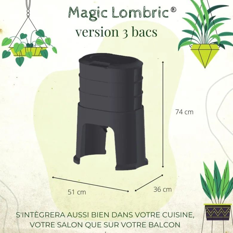 Lombricomposteur magic lombric 48l